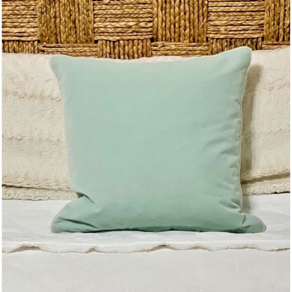 NEW Embroidered Baby Blue Velvet Pillow Cover 17 x 17 ~ "Hello There Handsome" - Picture 3 of 5